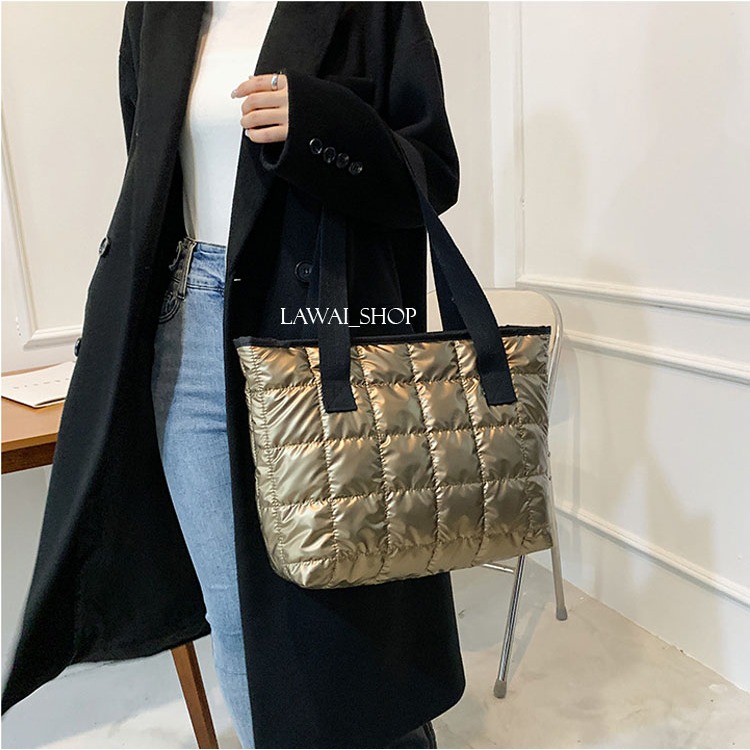 Promo Tas Puffy Bag / Totebag Pillow / Tote Bag Puffy / Tas Tote Bag Besar Resleting - La40