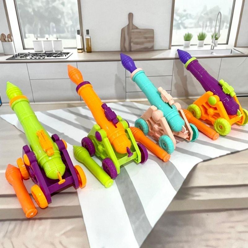 034 Mainan Meriam Lucu Anak Anak / Mainan Cannon Roda Dekompresi 3D / Mainan Meriam Roda Anak Anak +