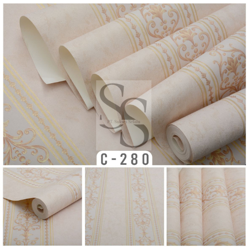 Wallpaper Dinding Vinyl Premium, Timbul, Tebal, Bertekstur, Kangbang C280, C281, C282, C283, C284, C