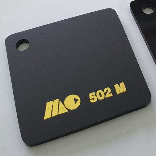 

Custom Akrilik Hitam Doff / Satin MARGA CIPTA Tebal 2mm Rp.28/cm persegi LASER CUTTING