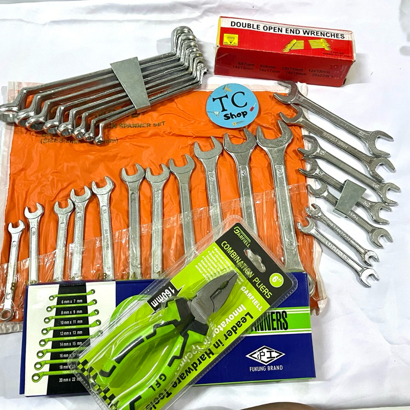 Paket Kunci Ring Pas 8-24+ Kunci Ring Set + Kunci Pas Set + Tang Kombinasi 6”