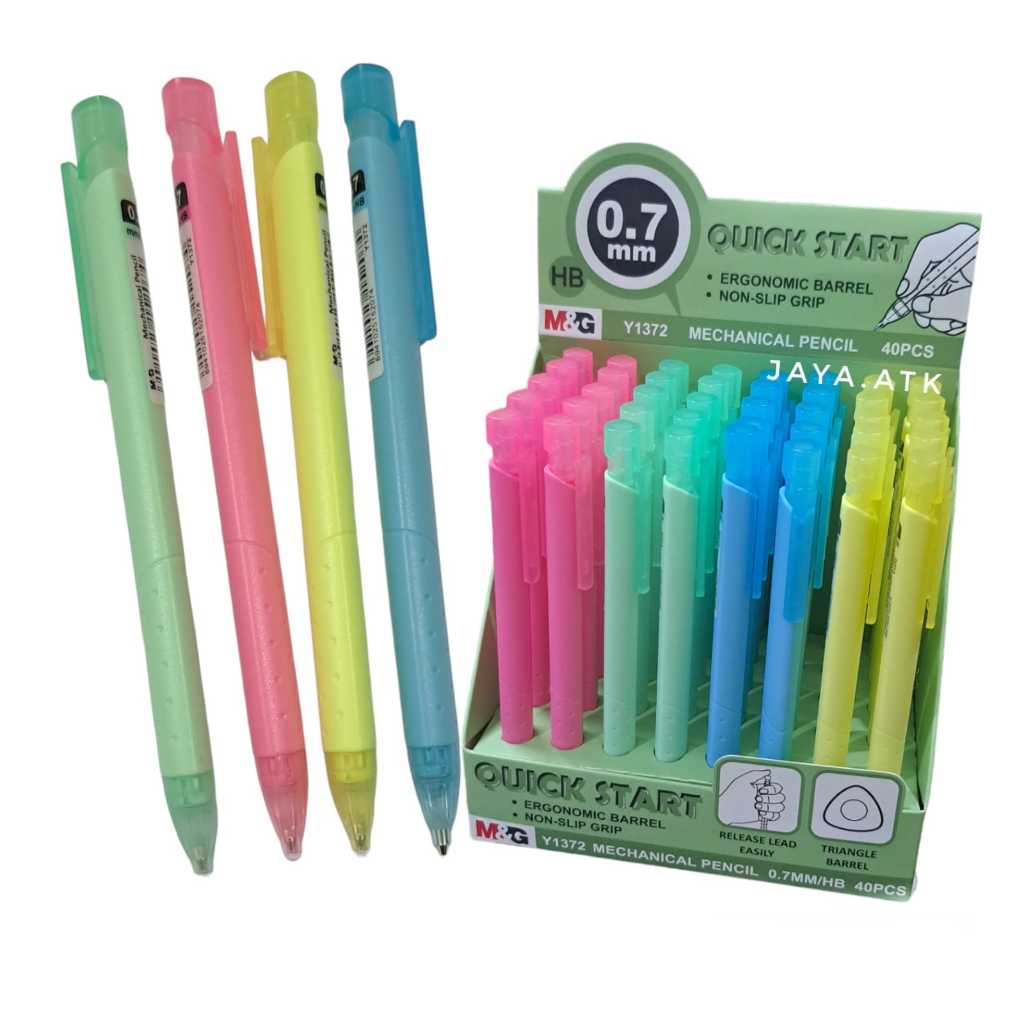 

MEKANIK PENSIL CETREK 0.5 0.7 MM M&G WARNA PASTEL LUCU MECHANIC PENCIL