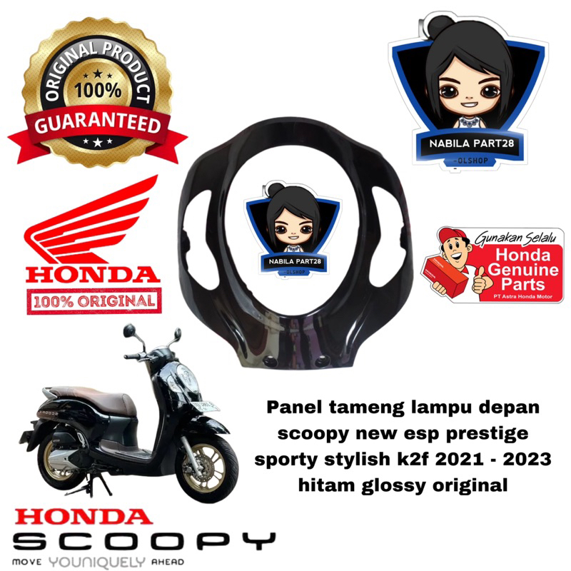 Tameng Body Bodi Kap panel lampu body depan scoopy new prestige sporty K2F 2021 2022 2023 hitam glos