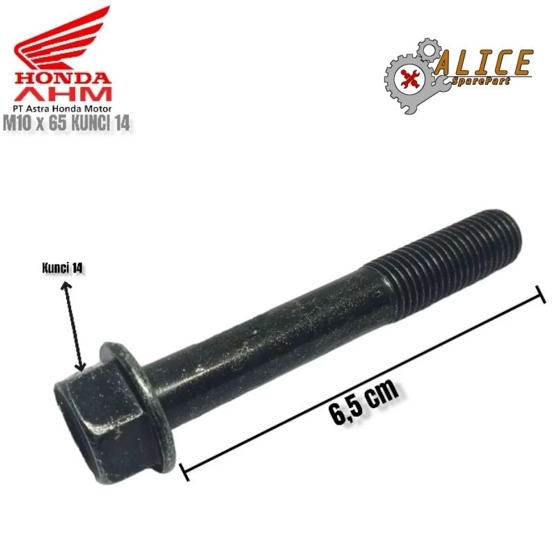 BAUT M10X65 BAUT KUNCI 14 DUDUKAN KNALPOT HONDA PCX 150,160 / ADV 150,160 / VARIO 150,160 / STYLO DL