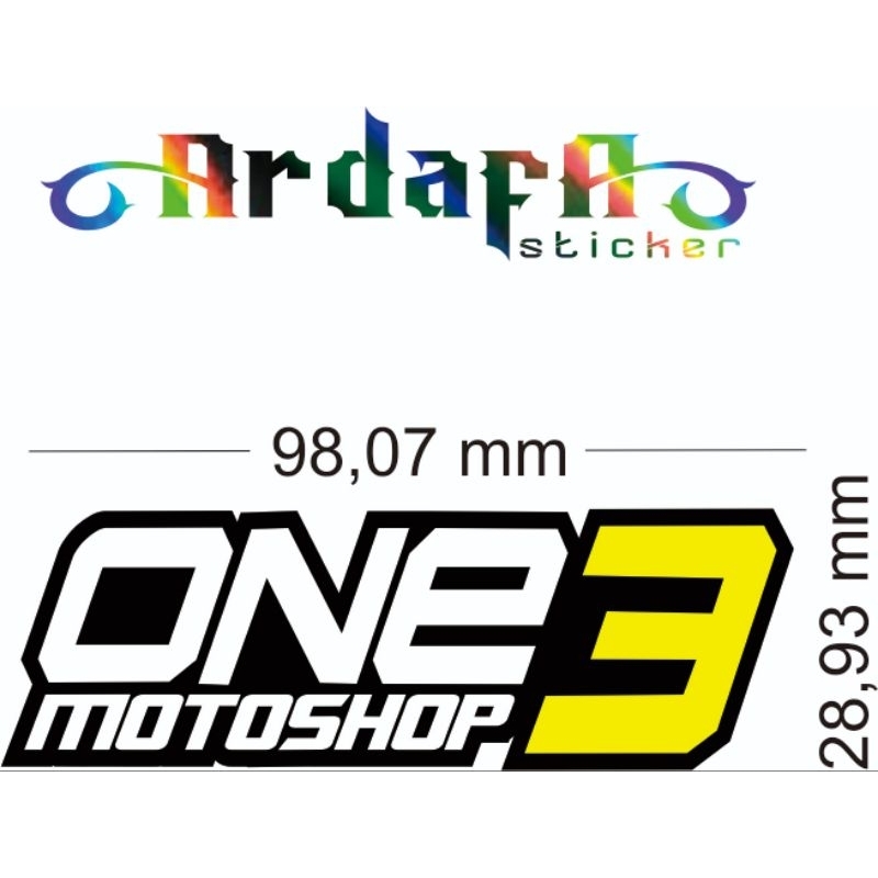 stiker ONE3 Motoshop sticker cutting
