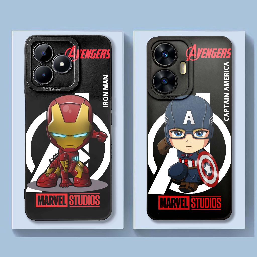 Casing Cas Marvel Realme C35 C33 C31 C30s 10 C55 C53 C51 Narzo 50A Prime Softcase Iron Man - Casing 