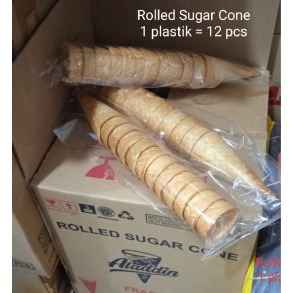 

CHHT3694 Ready Stok Cup Cone Rolled Sugar Aladdin Corong Es Cup Cone Es 1 plastik 12 pcs