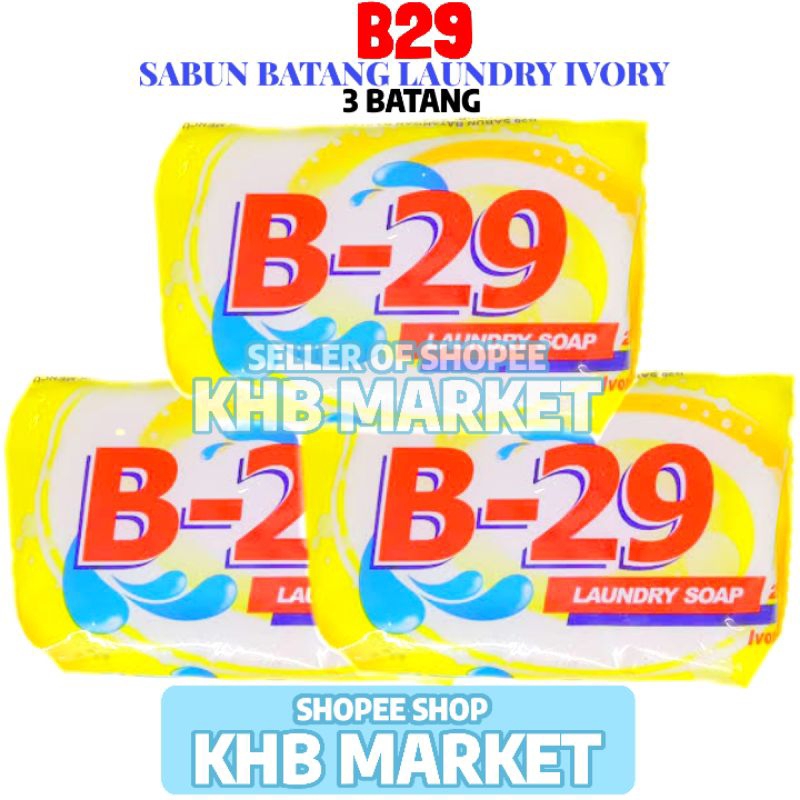 B29 Sabun Batang Laundry 3 Batang 200 Gram