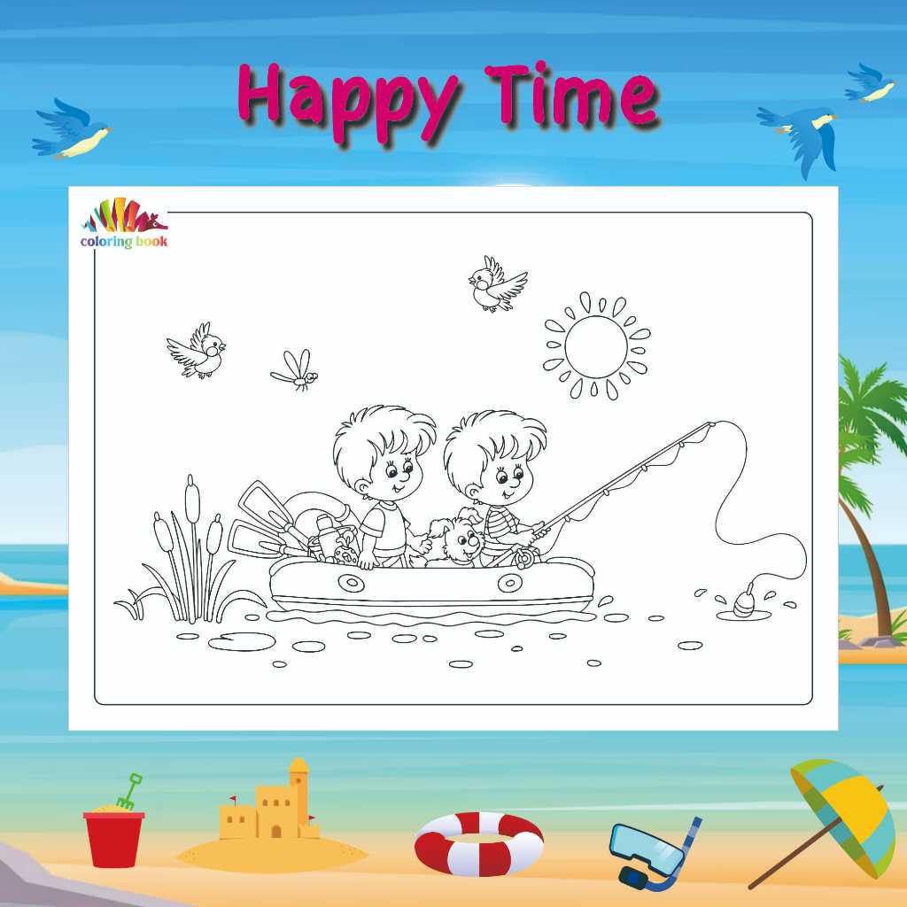 

KERTAS MEWARNAI / COLORING / KERTAS GAMBAR / HAPPY TIME A / KERTAS MEWARNAI ANAK PAUD TK SD / A4 - A5