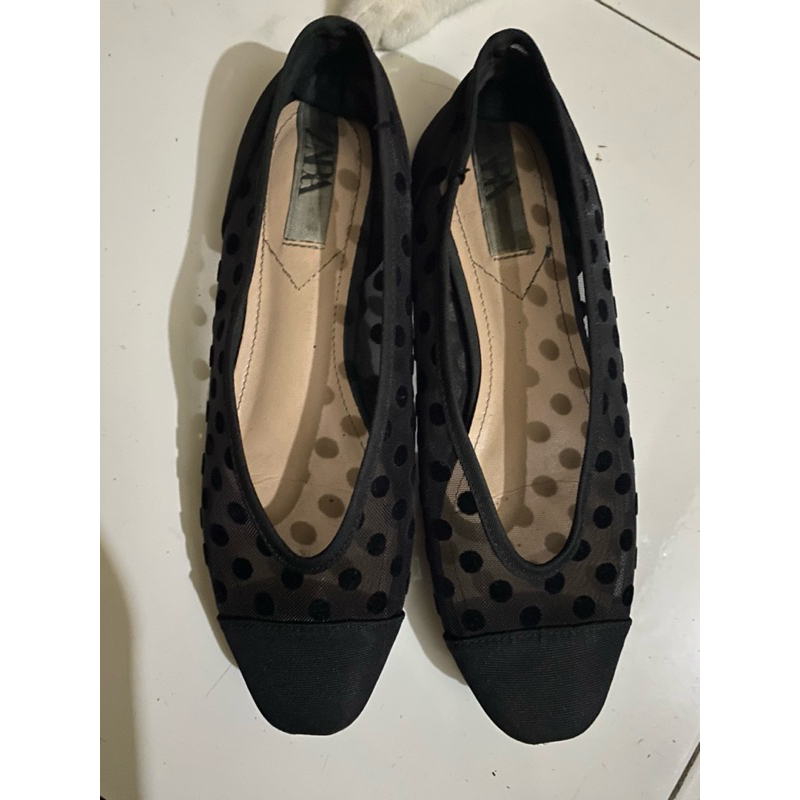 Preloved Zara Flatshoes Polkadot | Flatshoes Zara | Flatshoes Polkadot