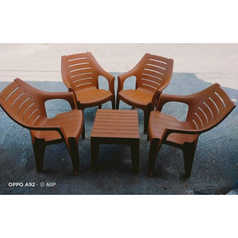 [KHUSUS KIRIM GOJEK] 1 set 4 Kursi PW 678 + Mapan 45 Napolly - Kursi Set Santai Plastik NAPOLLY / Ku