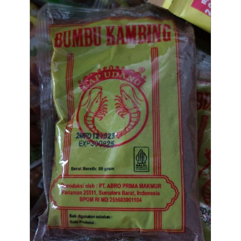 

Bumbu Kambing Cap Udang 50g