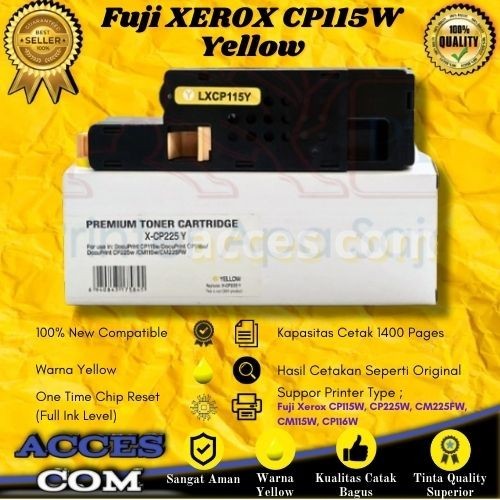 Cartridge Toner Compatible Fuji Xerox CP115W CP225W Yellow Printer CP115W, CP225W, CM225FW, CM115W, 