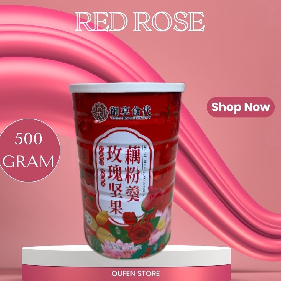 

QDKP281 Ready Stok Ou Fen Lotus root powder bubuk akar teratai VARIAN RED ROSE COLLAGEN makanan sarapan diet sehat 5g