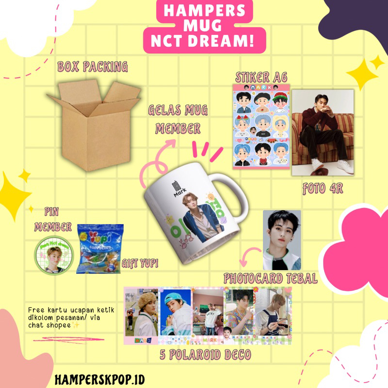 HAMPERS MUG NCT DREAM | Nct Dream cup gelas | Gift Box Nct Dream | Birthday Gift Kpop | Nct hampersk