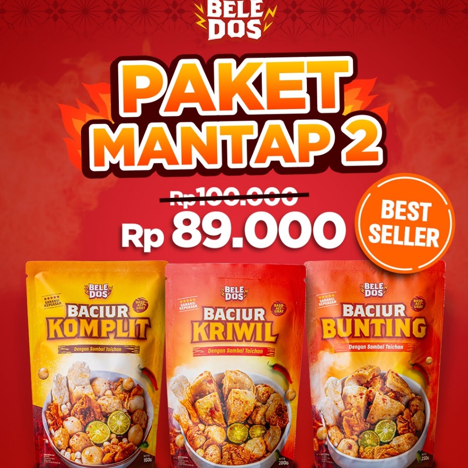 

WSYL2387 KODE 77 Beledos Paket Mantap 2 Baciur Komplit Baciur Kriwil Baciur Bunting