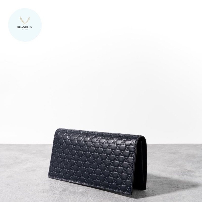 GUCCI Guccissima long wallet Navy