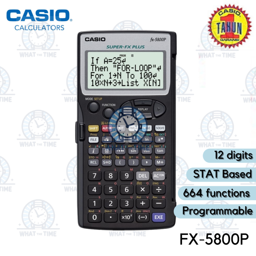 

WTT Kalkulator Casio FX-5800P Kalkulator Sekolah Kuliah Scientific