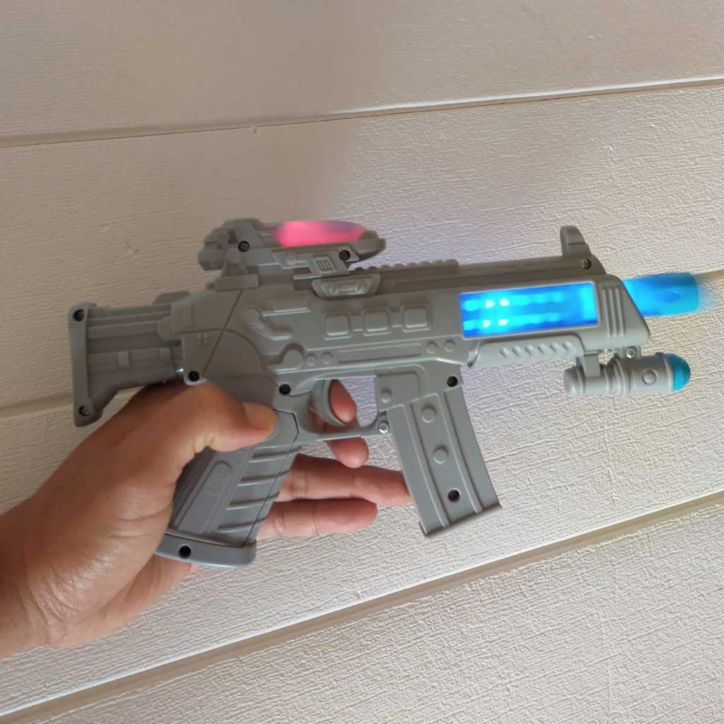 Mainan Pistolan Bunyi Batre Pistol Jadul Getar Maju Mundur Pistol Tembakan Plastik 59024 Acosta