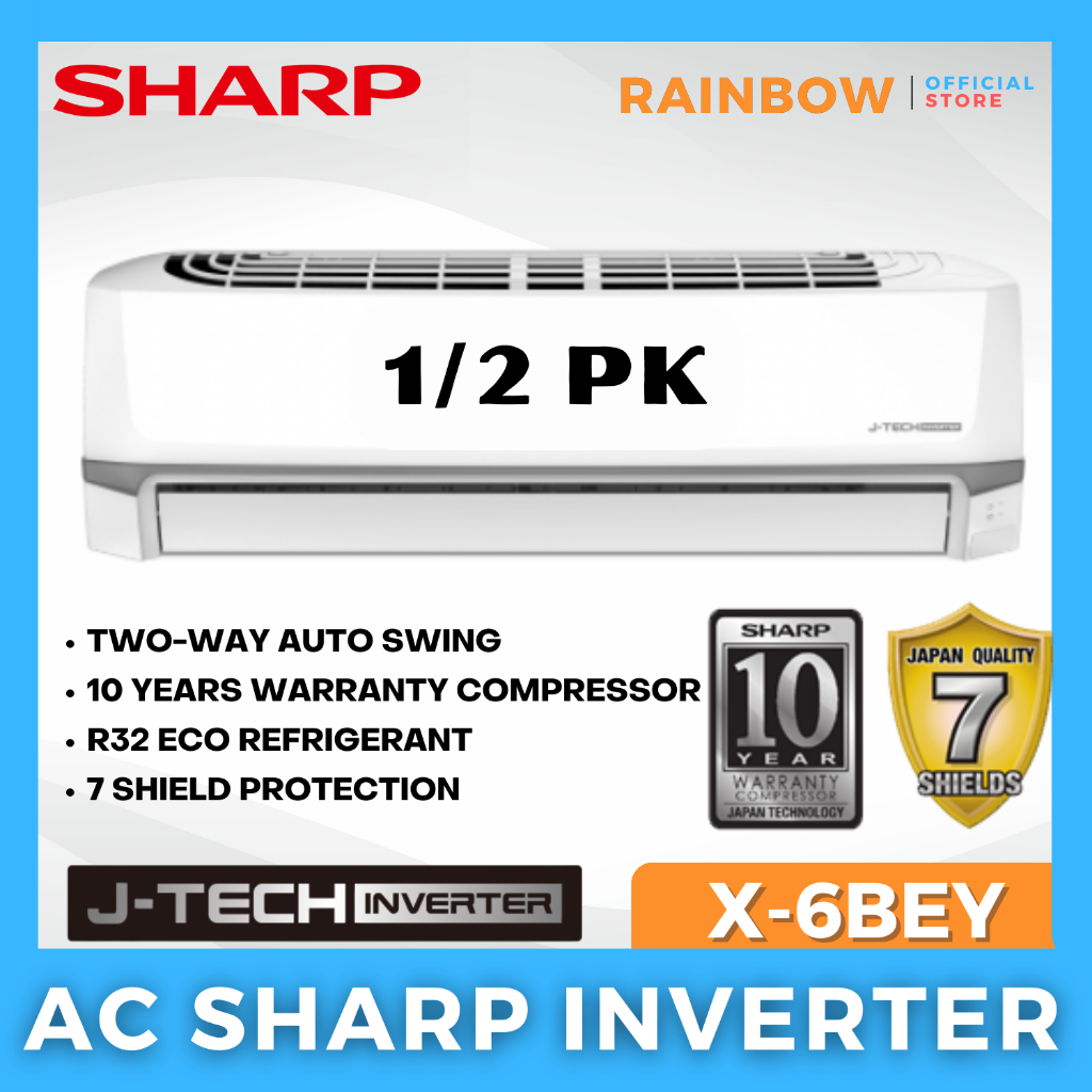 AC SHARP 1/2 PK AH-X6BEY JTECH INVERTER REFRIGRANT R32