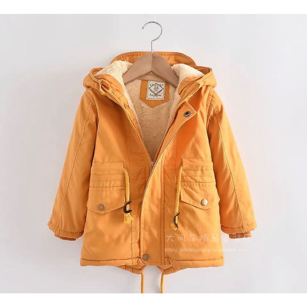 lovanka Jaket Winter Anak Bulu Sherpa - Jaket Anak Perempuan Musim Dingin Umur 2-12 Tahun By Lovanka