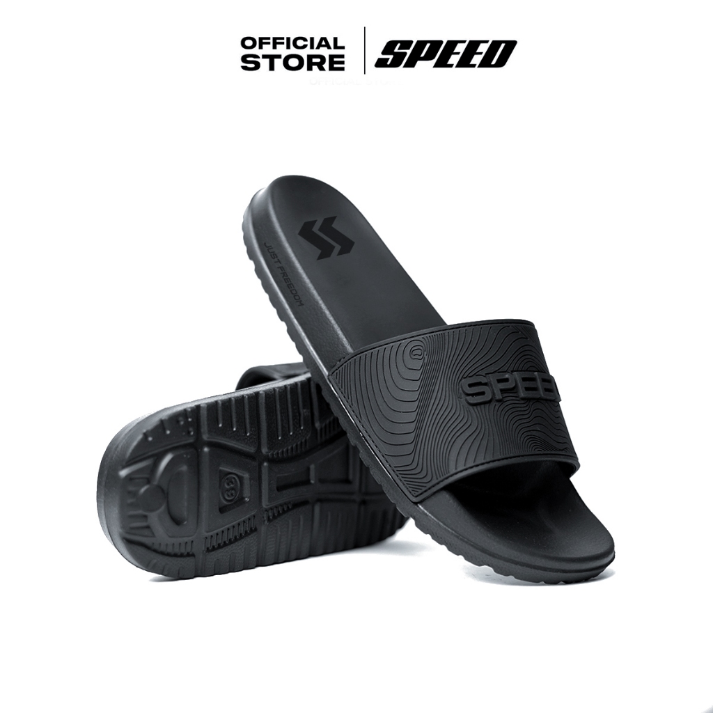 Speed - Duncan Hitam Hitam - Sandal Sendal Slide Slip On Slipper Anti Slip Pria bahan Eva Phylon