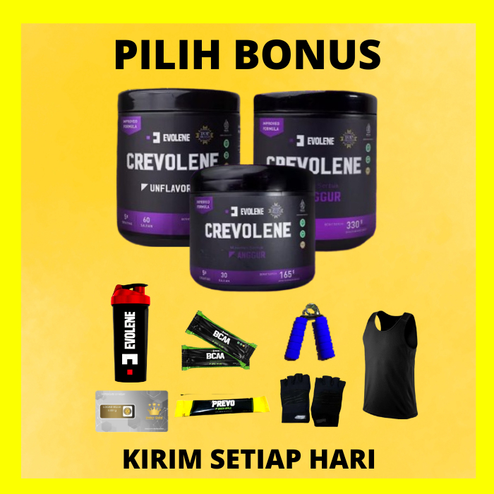 CREVOLENE EVOLENE 30 SERVING / 60 SERVING CREATINE CREATINE SUPLEMEN GYM FITNESS EVOLENE CREATINE