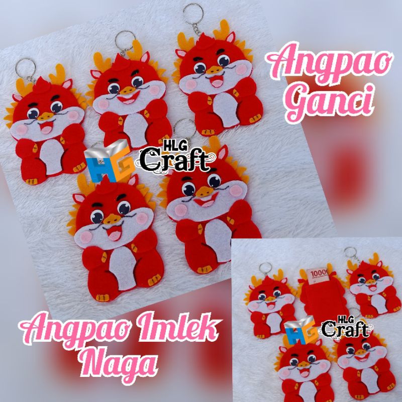 

Angpao ganci Flanel Imlek Naga / amplop ganci Imlek