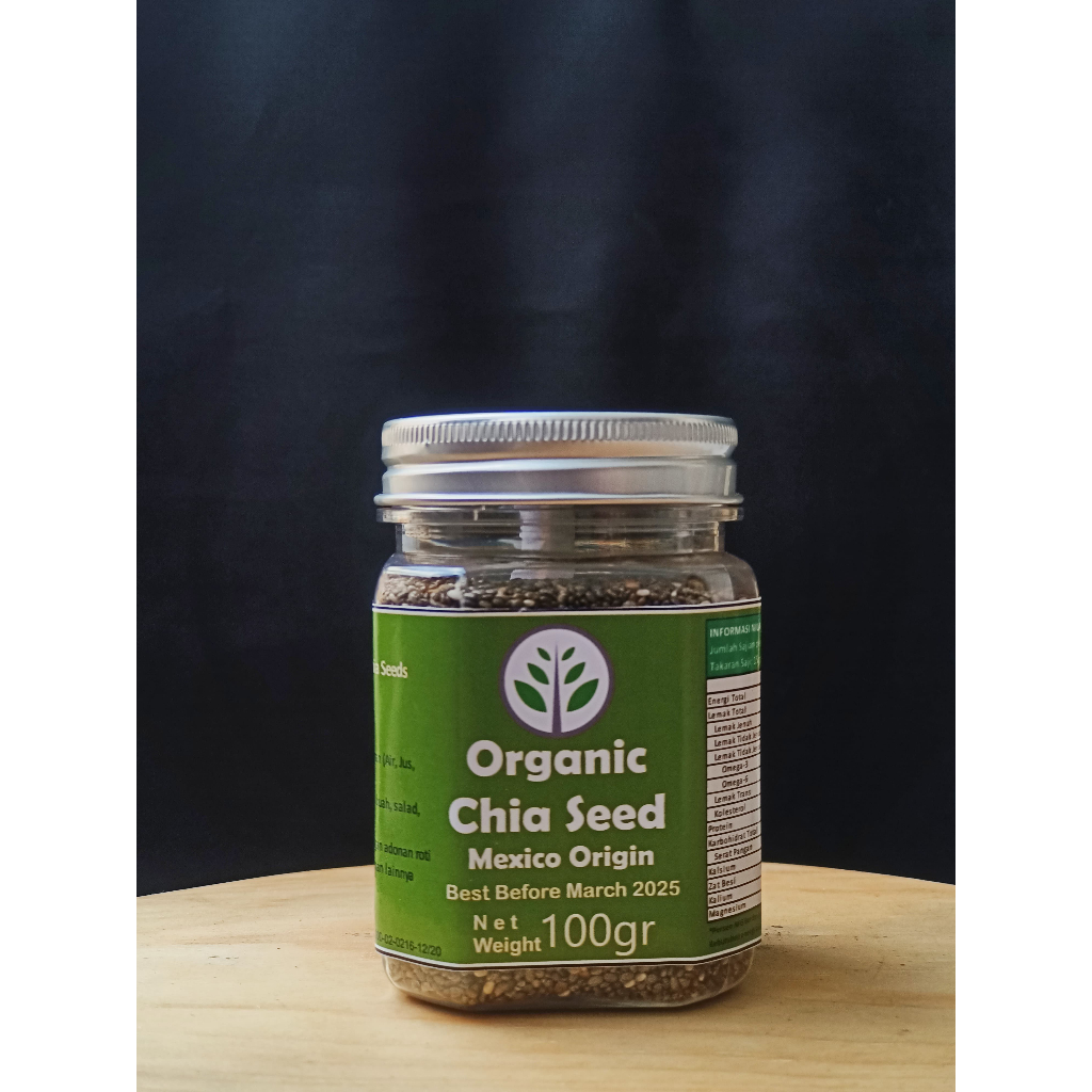 

Organic Chia Seed 100 gram BPOM HALAL/ Organic Black Chia Seed Mexico 250gr- Chia Hitam Organik masakan wijen Sesame