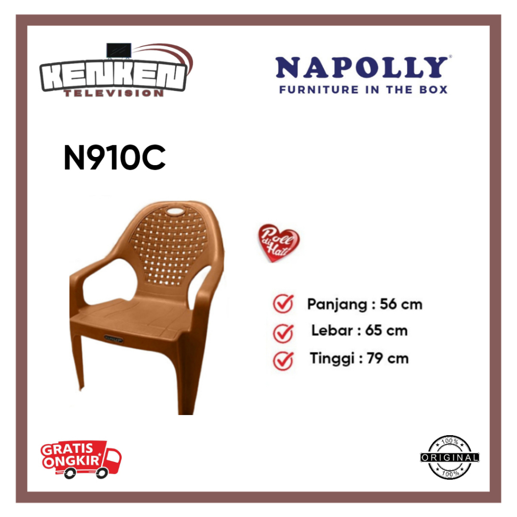 Kursi Plastik Santai Napolly N910C Jati Kursi Plastik Napolly Kursi Santai Napolly