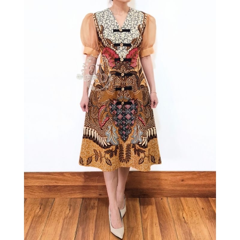 Avant cheongsam style Dress BATIK lengan organza | by atelier.yoon