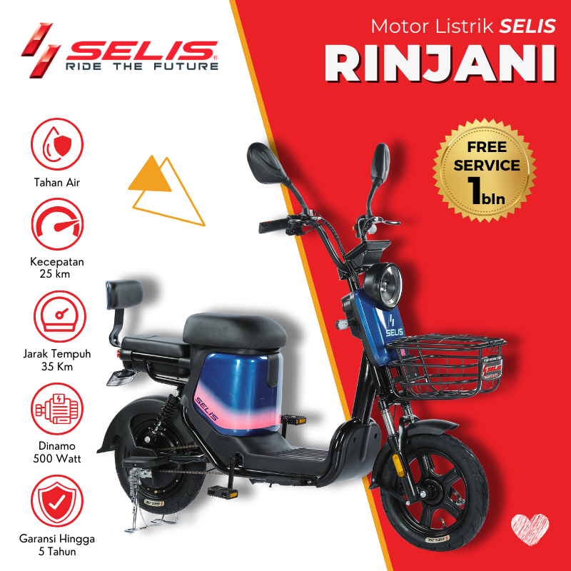 Selis - Rinjani 48V 12 Ah Sepeda Listrik Anak Dewasa Emoped Selis Sepedah Listrik
