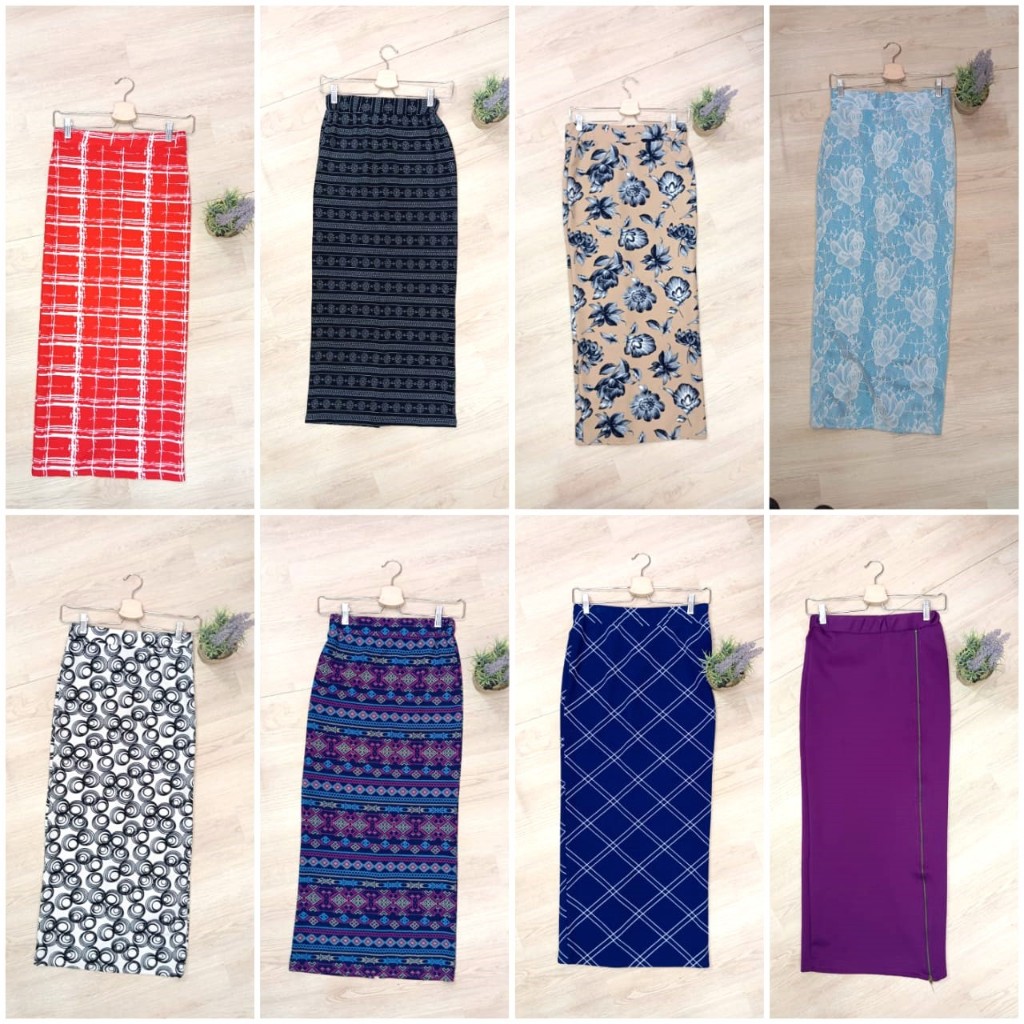 Bawahan Wanita Rok Span Panjang/ Rok Wanita Random Motif