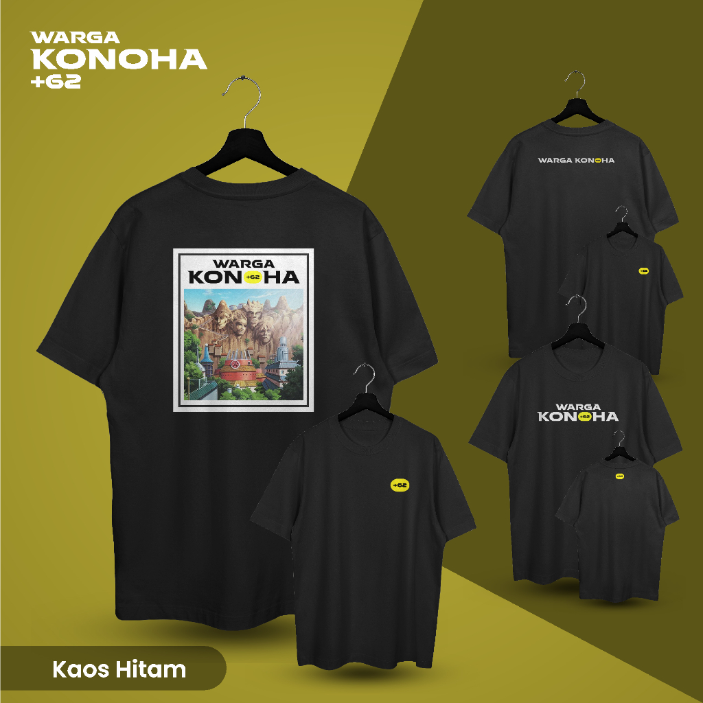 PPI - KAOS Tshirt Warga Konoha +62 kaos keren premium warga konoha - Hitam