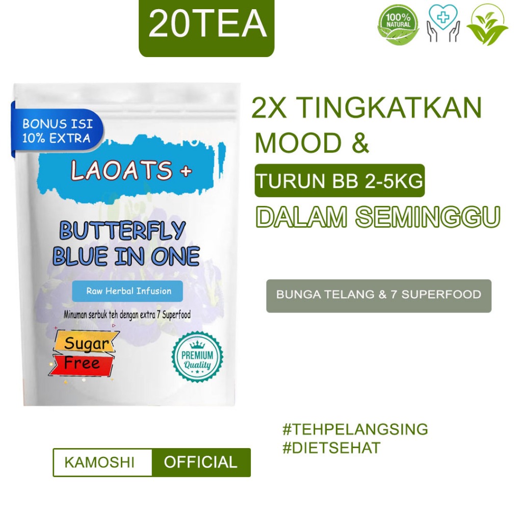 

Bunga Telang Penurun Berat Badan Minuman Diet Pelangsing Badan Teh Bunga Telang Organik Laoats