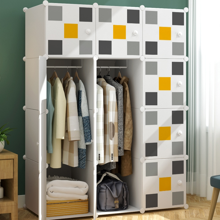 Home Dekoration Official Lemari Pakaian Plastik 12 Pintu Lemari Portable