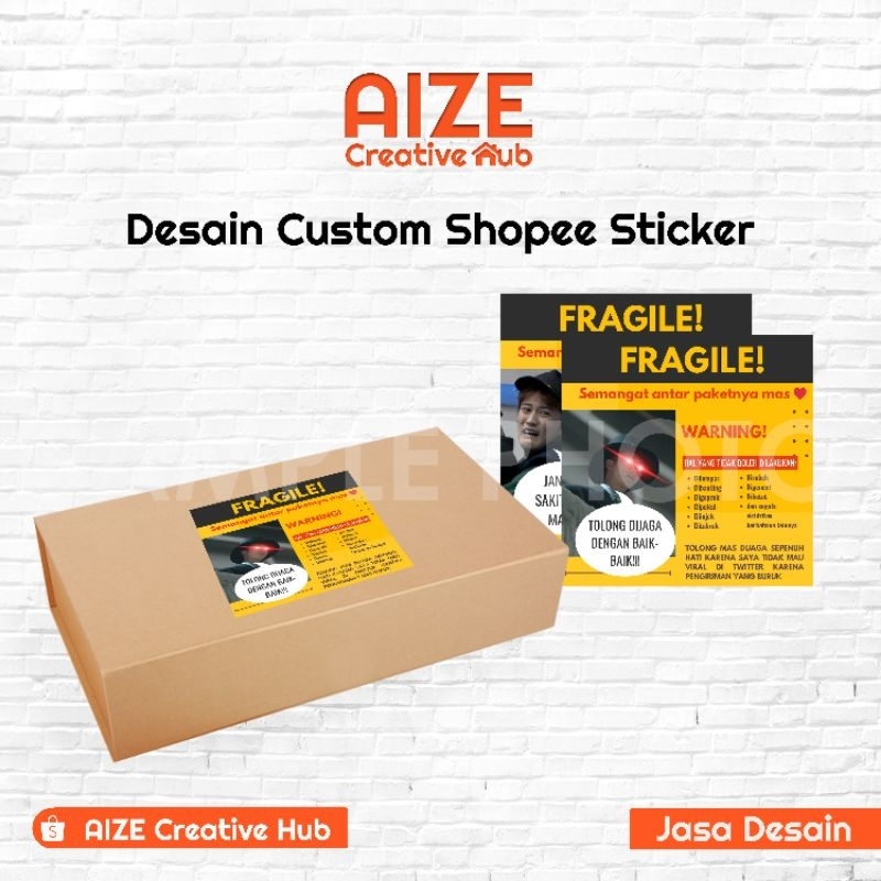 

Custom Sticker Produk (Sticker produk ✅ Stiker gambar ✅ Fragile sticker ✅) | AIZE Creative Hub