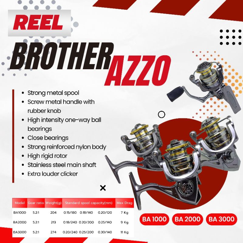REEL BROTHER AZZO BA | Baut Samping | Gulungan Pancing