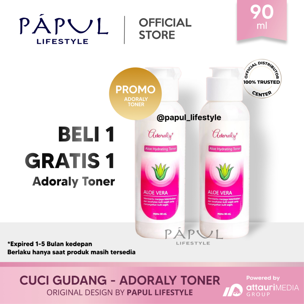 CLEREANCE SALE Beli 1 GRATIS 1 Adoraly Skincare Hydrating Toner with Aloe Vera 90 ml Original Mengan