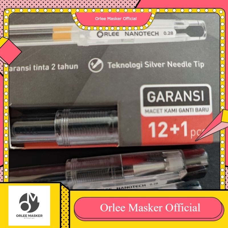

PULPEN HITECH ORLEE 1PAK (ISI 12+1 PCS) tinta hitam 0,28mm nanotech BARU isi 13 pcs