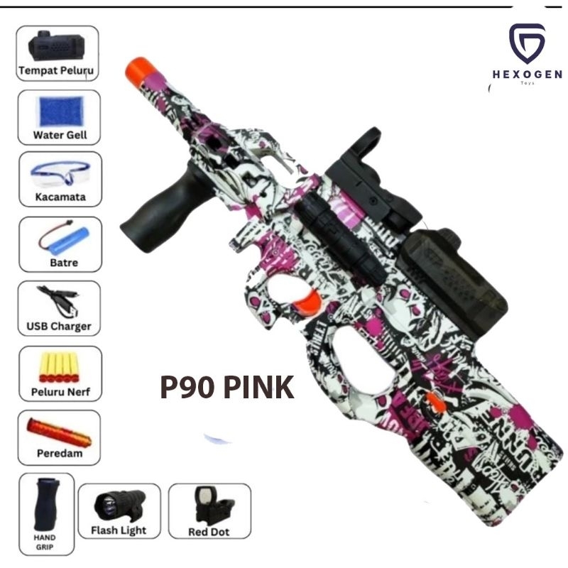 Mainan Gel Water Blaster Toys P90 Active Outdoor Mainan Olahraga Aman anak anak abs