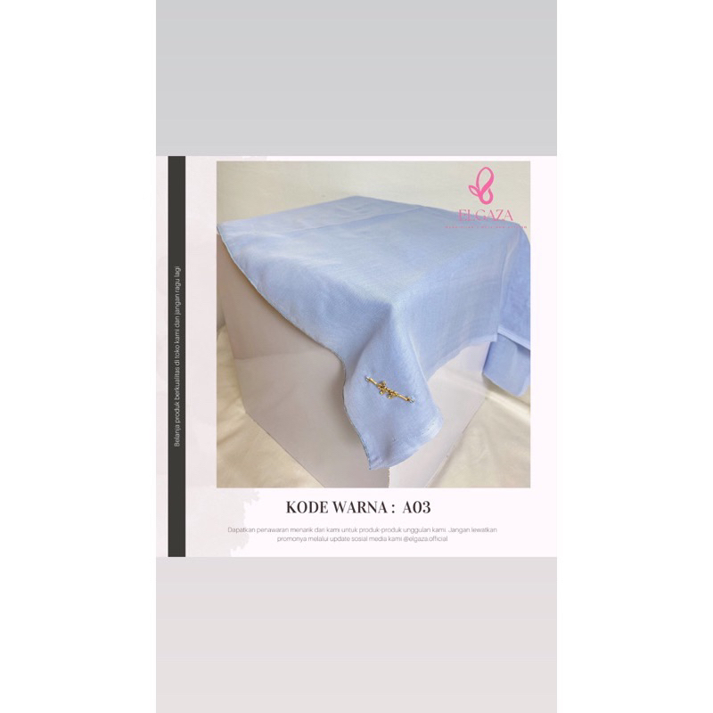 Preloved Hijab Segi Empat Polos Elgaza Blue