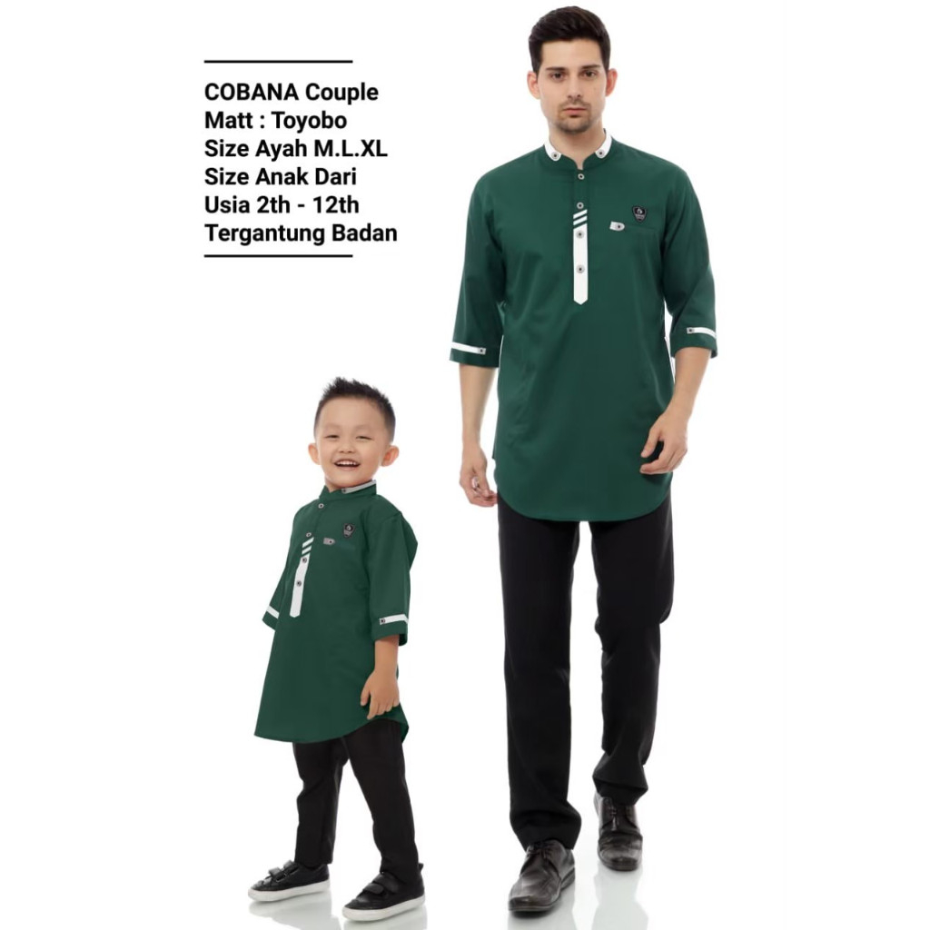 Koko Couple Ayah Dan Anak Laki Laki - Baju Kurta Couple Model LIst - Fashion Muslim Couple Keluarga
