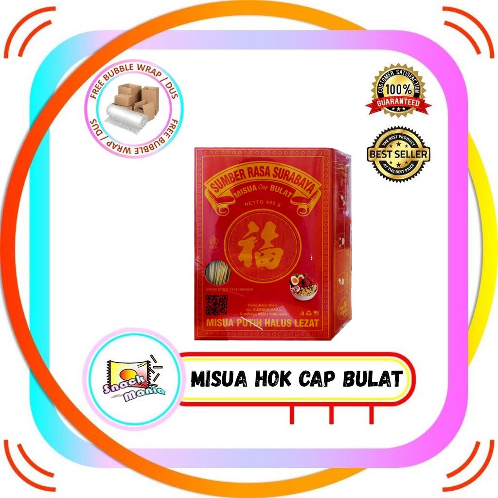 

Misua Hok Cap Bulat Misoa Miesoa Miesua Putih Halus ~ 400 gr