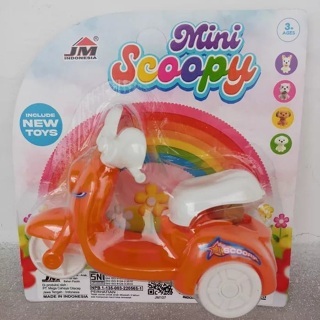 Mainan mini scoopy JM107 mainan motor bonceng boneka anjing mainan anak anak