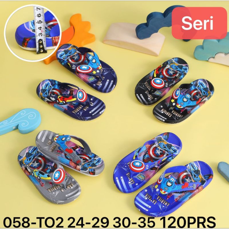 Sandal Jepit Jelly Anak Laki Laki Karakter Avenger Import