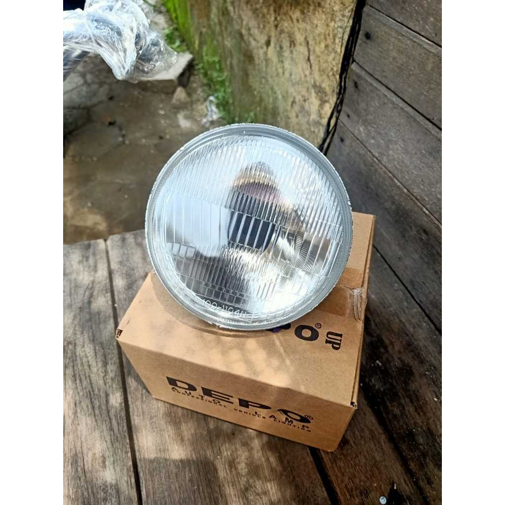 Reflektor Lampu Depan DEPO H4 ORIGINAL Taiwan 5inch