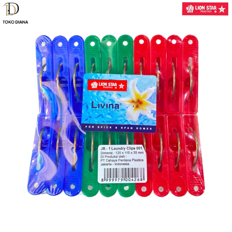 Jepitan baju lion star/lion star jepitan baju/laundry clip/jepit jemuran/capit jemuran 1 set isi 20 