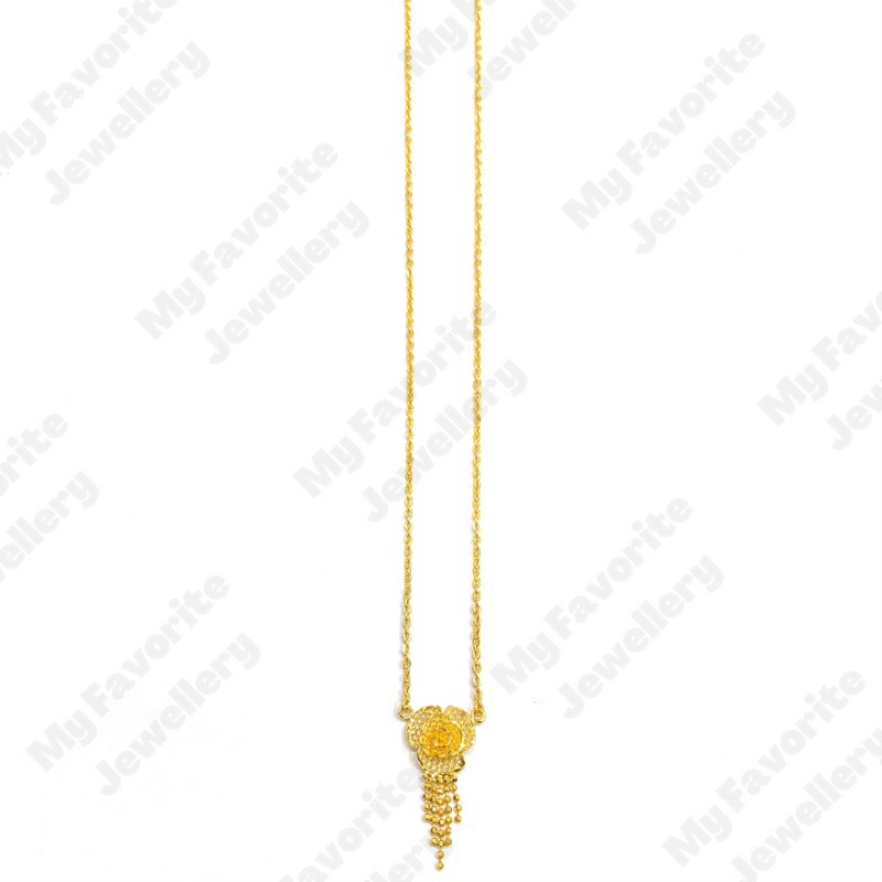 Kalung Motif Kembang Rumbai Emas Asli Kadar 700