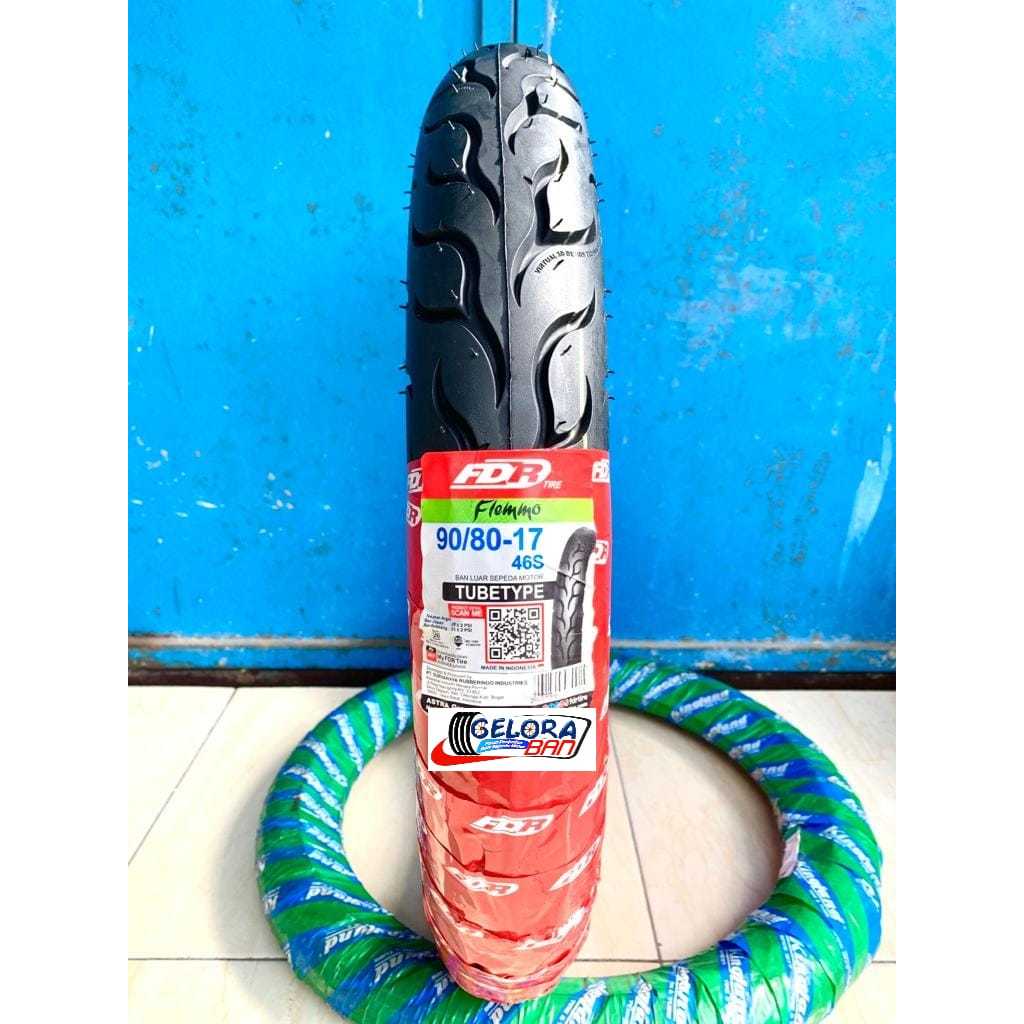 Ban Motor Fdr Flemmo 90/80-17 Ban Motor Ring 17 TupeType/Bukan Tubeless ban luar 90/80-17 ban bebek 